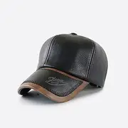 Men's Baseball Cap Sun Hat Trucker Hat Black Coffee PU Fashion Casual Street Daily Color Block Adjustable Sunscreen Breathable