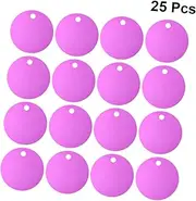 EPIGEIST 25Pcs Purple Alloy Blank Pet Id Tags Round Dog Id Tags for Custom Engraving for Puppy Accessories and Identification