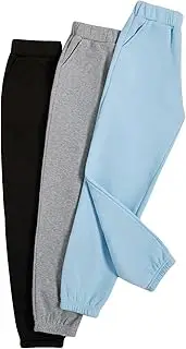 [Floerns] Girl's 3 Pcs Solid Elastic Waist Thermal Lined Jogger Sweatpants