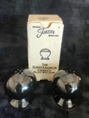 NOS! Homer Laughlin FIESTA~Post 86~BLACK~Salt & Pepper Shaker Set~Retired~F101