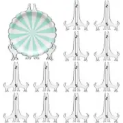 12Pack 5 Inch Clear Plastic Easels Plate Stand Holders Picture Display for Table