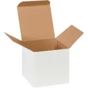 4 x 4 x 4" White Reverse Tuck Folding Cartons 250/Case
