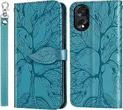 [CXTcase] for Oppo A18 4G Case PU Leather Folio Flip Cover with Card Slots, Magnetic Wallet Phone Case for Oppo A18 4G - Blue