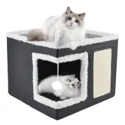 Cat Bed for Indoor Cats Cube House,Large Covered Cat Beds Cave & Furniture wi...