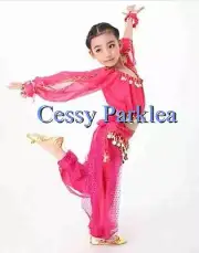 Girls Belly Dance Costume Bollywood Harem Pant Long Sleeve Top Chiffon Sets