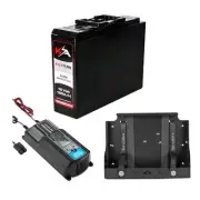 KickAss 120Ah Slimline 12V Deep Cycle AGM Battery + Tray + 22A Smart Battery Cha
