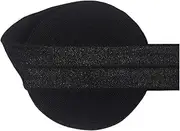 DIY PARK 5 Yard 1" 25mm Shiny Soild Color Fold Over Elastic FOE Spandex Satin Band Baby Headband Hair Tie Tutu Dress Sewing Trim(Black)