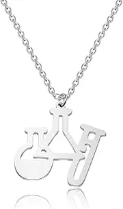 [WUSUANED] Laboratory Flask Beaker Necklace Science Chemistry Jewelry Science Doctor Nurse Gift Chemist Gift
