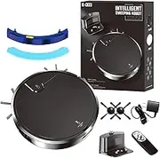 Smart Dual-Mode Robot Vacuum, Smart Robot Vacuum and Mop Combo 2 in 1, Strong Suction Power, Tangle-Free Tech, Ultra-Slim Quiet, for Hard Floor, Carpet, Pet Hair (Black,Telecontrol)