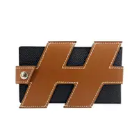 在飛比找ETMall東森購物網優惠-Hermes H TAG 可拆式名片夾(深藍/駝)
