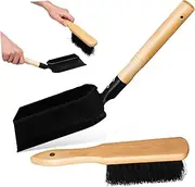 Yardenfun Wood Handle Dust Brush Set Fireplace Ash Shovel Brush for Easy Cleaning Non Grip Design