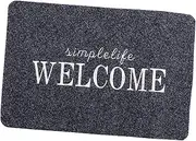 BCOATH 1Pc Outdoor Welcome Mat Non Slip Ground Rug for Use Durable Household Floor Mat Water Absorbent Doormat for Entryway and High Traffic Areas Grey