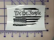 WE THE PEOPLE Don't Tread on Me distresses flag black and white Logo Vinyl Decal