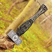 Viking hammer walnut hand forged carbon steel Norse mythology Odin, Stylish Gift