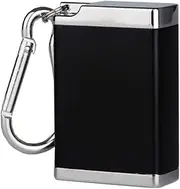 Katutude Portable Ashtray with Lid, Pocket Ashtray Keychain Cigarettes Smell Proof Ashtray Lightweight Metal Ash Container Leakproof Mini Trash Can for Outdoor Travel Camping Use, Black