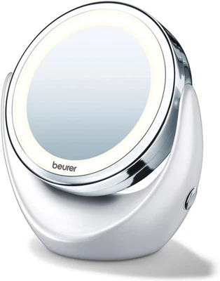 Beurer BS49 Illuminated Vanity Mirror, Rotatable Make-Up Mirror with Normal a...