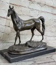 Signed Original Mario Nick Stallion Arabian Horse Trophy Bronze Sculpture Sale