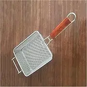 qwmvhfg， Stainless Steel Encrypted Frying Basket Commercial French Fries Basket Fried Food Filter Mesh with Anti-scalding Handle