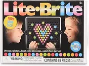 Lite Brite Basic Fun! 02216 Mini Light Up Drawing Board With Colours - Travel-Sized LED Toy for Creative Play, Glow Art Neon Effect, Light Toys for Kids Aged 4+