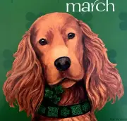 English Cocker Spaniel March Dog Days Poster Calendar 14 x 11" Art DWDDCal