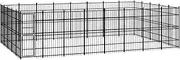 Outdoor Dog Kennel Steel 36.86 m²,Dog Kennels & Runs 235.8KG-3097992
