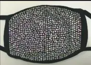 Single Rhinestone bling diamond face mask with filter Reusable