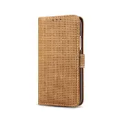 For Iphone X / Xs Retro Style Mesh Breathable Horizontal Flip Leather Case With Card Slots and Holder and Wallet and Photo Frame (Brown)