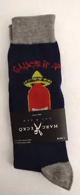Marc Ecko Mens Socks One Pair Size 6-12 Sauce It Up HOT SAUCE Navy Blue