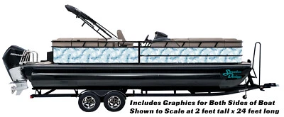 Blue White Butterfly Pattern Blue Wrap Decal Vinyl Fishing Bass Pontoon Boat