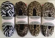 Ballerina Women's Slippers, Design Studio by GMI, Animal Skin Patterns, Select
