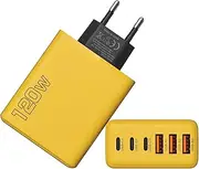 Multi-Port Fast Charging Charger,USB Wall Charger Multiport Phone Adapter | International Fast Charging Charger Block Compact Wall Plug for Tablets & Phones