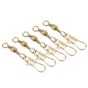 Fishing Barrel Swivel with Interlock Snap, 100Pcs 17lb Carbon Steel, Golden