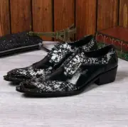 Mens Trendy Patent Leather Metal Point Toe Lace Up Formal Dress Oxford Shoes HAP
