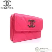 Chanel Caviar Skin Matelasse Small Flap Wallet Trifold Ap3827 Pink Sv Hardware