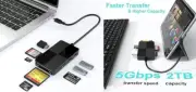 Hub lector de tarjetas múltiples USB C 5 tarjetas de memoria con 3 USB 3.0.neuvo