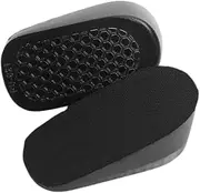 [Generic] Height Increase Insoles - Heel Lift Inserts for Leg Length Discrepancies and Achilles Tendonitis, Heel Cups for Men and Women (Black, 2.5CM)