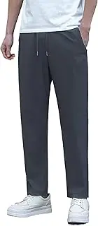 [AbleTree] Stretch Athletic Pants for Short Men Quick Dry 27 28 Inch Inseam Cool Touch Straight Fit Joggers Zip Pockets