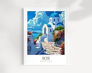 Ios Greece Travel Print Wall Art Ios Wall Hanging Home Decoration Ios Gift Art Lovers Wall Art Print Ios Greece Wall Art
