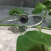 Amethyst Gemstone Adjustable Cuff Bangles 925 Silver Plated New Free Ship 4822