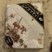 Cannon Monticello Full Flat Sheet Vintage Brown Flowers On White