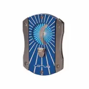 Lotus Deception Techni-Color Cigar Cutter Blue Twin Blade Compact Cut407TC