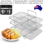 Air Fryer Racks for Ninja Dual, Three Layer Stainless Steel Cooking Rack AF300
