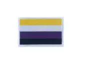 Embroidery patch sew badge iron on glue transfer non binary flag lgbt rainbow