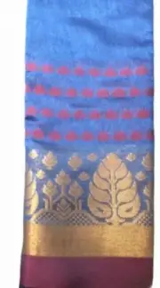 Krishna Electric Blue Kora Lightweight Saree (SARI8)
