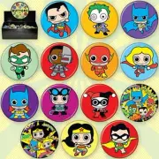 DC Comics Toy Characters Metal Art Button Assortment of 144 NEW UNUSED BOXED