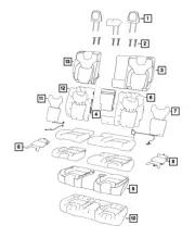 Genuine Mopar Second Row Headrest Outboard 1WD44HL1AA