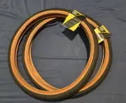 New Set GT Tires 20 x 1.75 Black/Tan Lp-5 bmx bike old school dyno / performer