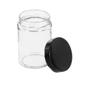 24 x GLASS MASON JARS BLACK LID 570mL - Storage Containers Wedding Favours Canning Conserve Preserving Honey Herbs Spice Jam Jars Party Shower