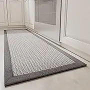 MontVoo Kitchen Rugs and Mats for Floor, Washable Non-Skid Runner Rug, Absorbent Twill Standing Mat for Sink, Gray