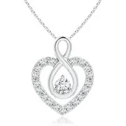 Diamond Heart Pendant with Infinity Loop